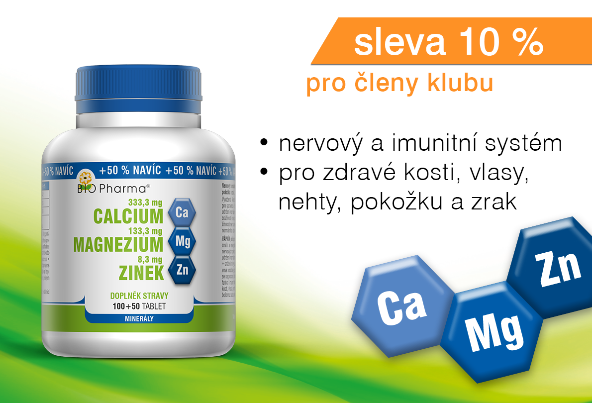 Calcium 333,3 mg + Magnezium 133,3 mg + Zinek 8,3 mg 100+50 tablet